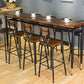 Table de tabouret de bar d'intérieur industriel, table de salle à manger en métal et bois