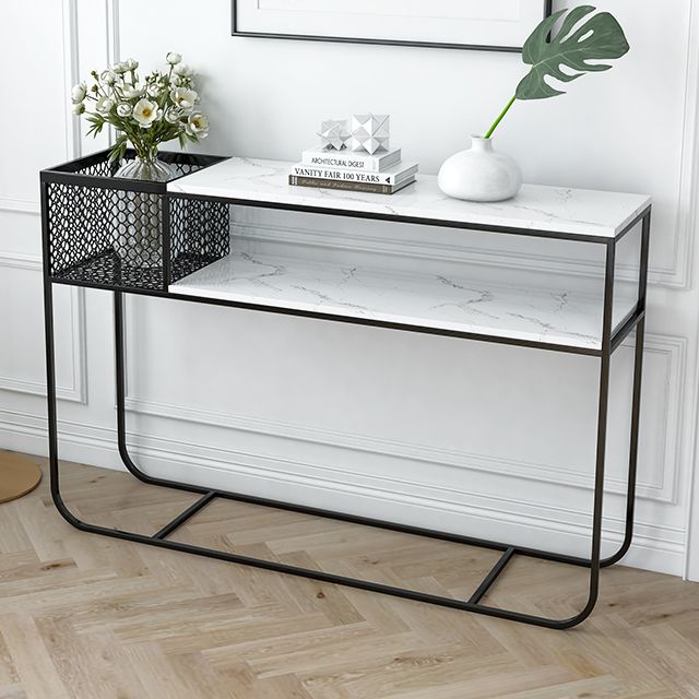 Tavolo di accento della console rettangolare moderna antica console di divano console in marmo