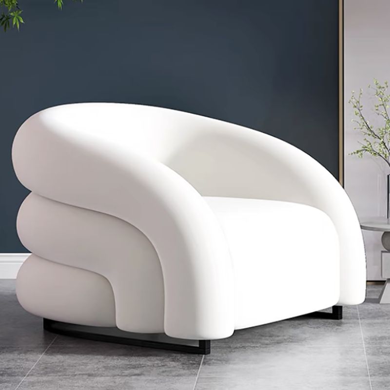Velvet Barrel chaise 33,85 "Armoiries de large Chaise incluse pour le salon