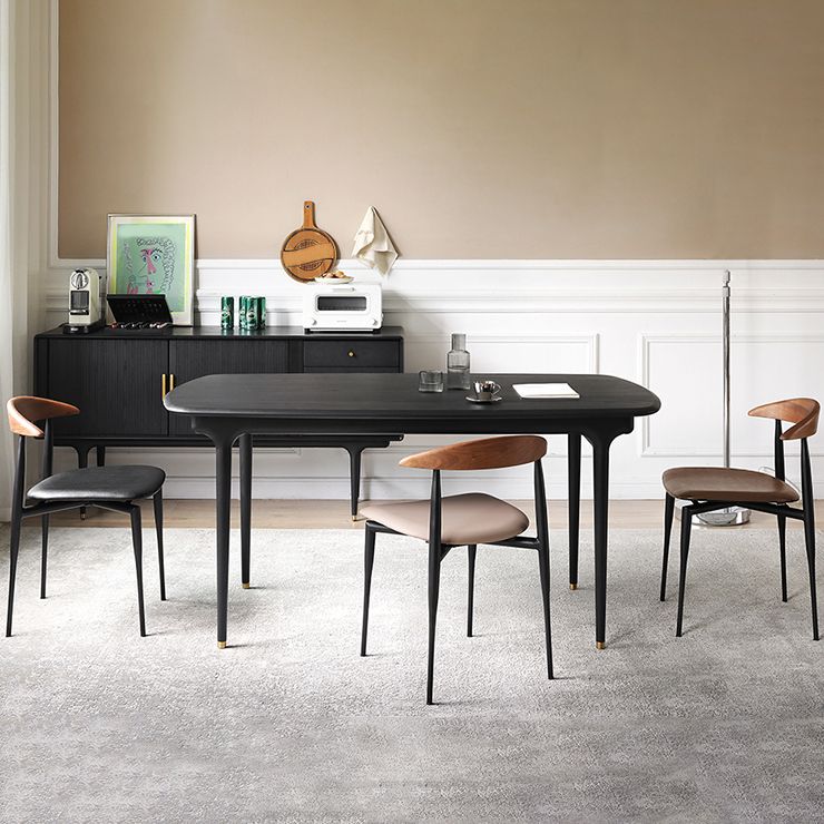 Industrial Upholstered Armless Chair Black Legs Kitchen Open Back Dining Chair Clearhalo 'Dining Chairs' 'Dining Tables & Seating' 'dining_chair' 'furn' 'furn_dining_chair' 'Furniture' 'Kitchen & Dining Furniture' 1200x1200_ec7b5eda-d5df-468a-b247-9712e9f6e63c