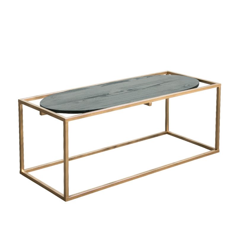 Solid Wood Rectangular Coffee Table Contemporary 1 Single Iron Frame Cocktail Table Clearhalo 'Coffee & Accent Tables' 'Coffee Tables' 'coffee_tables' 'furn' 'furn_coffee_tables' 'Furniture' 'Living Room Furniture' 1200x1200_ec7b91d8-fb70-436b-8fe9-16af6fd9eeea