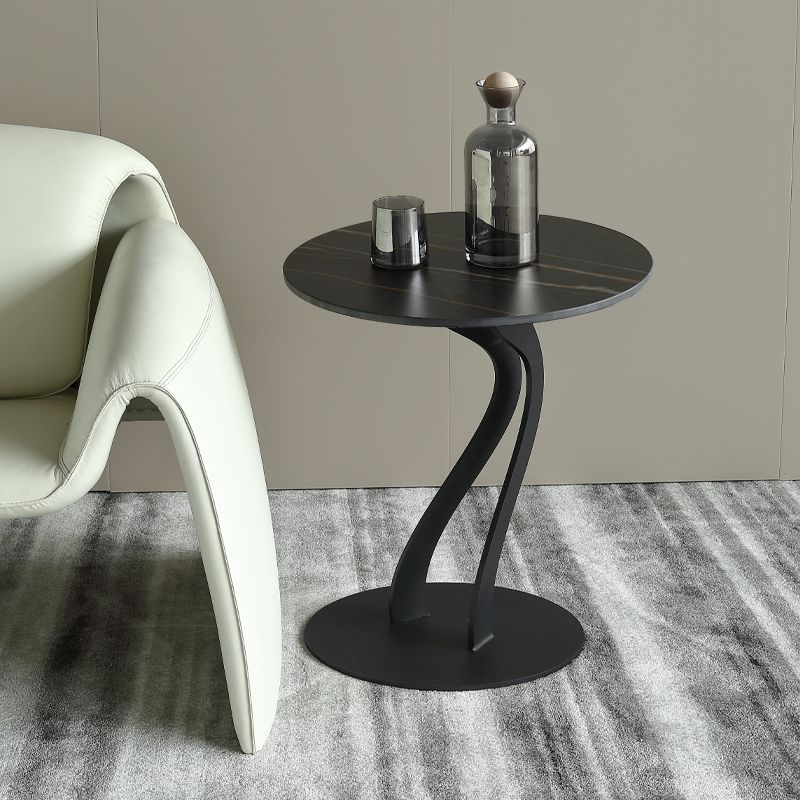 Abstract Stone Side Table Modern Simple Dia 19.69-In End Table