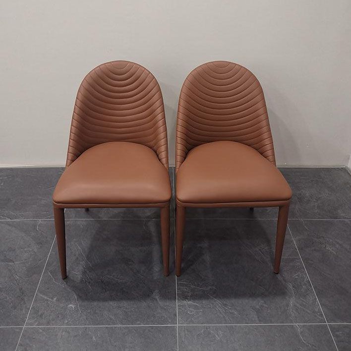 Leather Parsons Chair Modern Furniture in Matte Finish for Indoor Clearhalo 'Dining Chairs' 'Dining Tables & Seating' 'dining_chair' 'furn' 'furn_dining_chair' 'Furniture' 'Kitchen & Dining Furniture' 1200x1200_ec7d6b02-04d9-4e19-8aa6-378084717aef