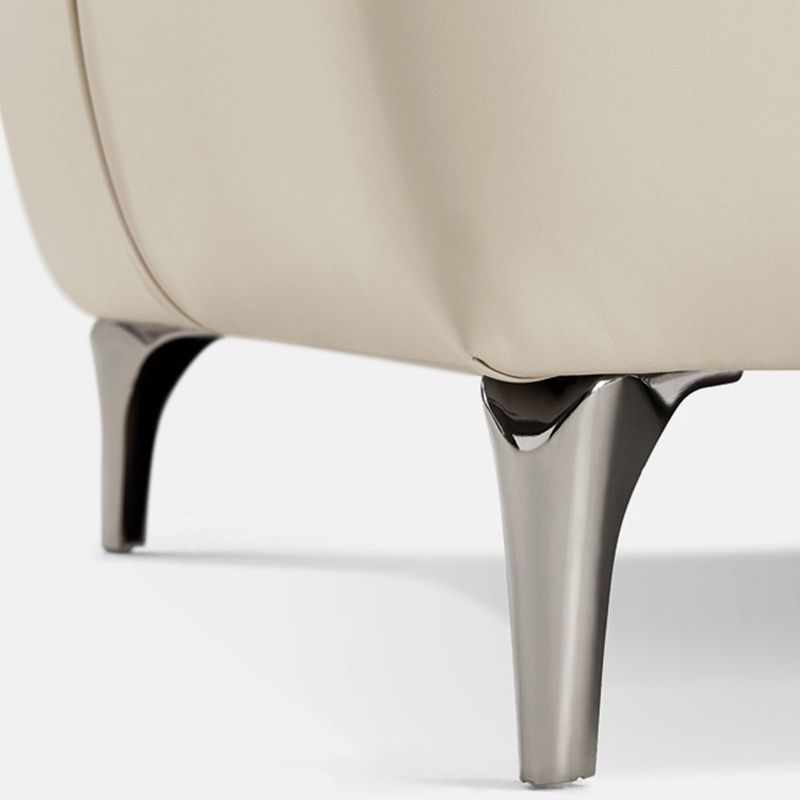 コンテンポラリースタイルのフェイクレザーソリッドカラー縫製枕バックソファ