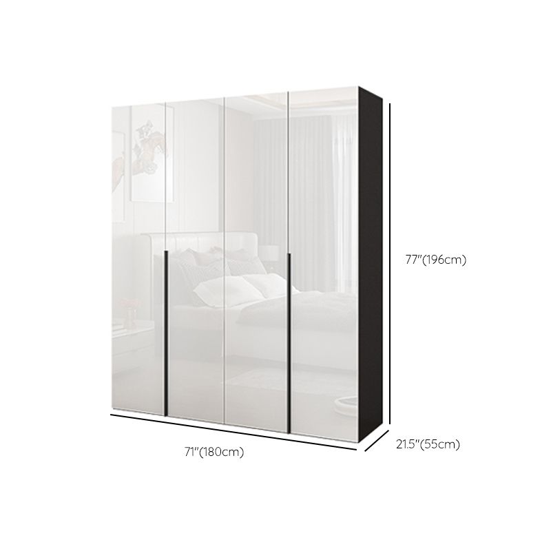 White Colour Wooden Wardrobe Cloth Rod Included Wardrobe Closet with Drawer