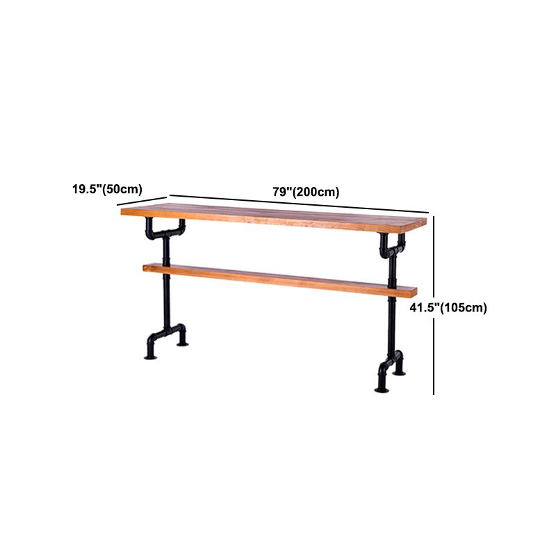 Tavolo da bar in legno solido rettangolo industriale set da 1/7 pezzi con sgabelli alti
