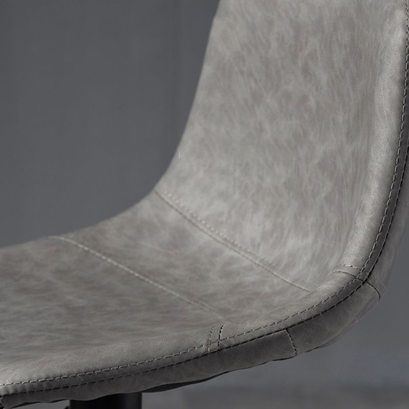 Contemporary Metal Barstool Faux Leather Upholstered Counter Stool Home