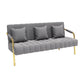 Velvet 3-seater Sofa with 3 Pillows Square  Arm for Apartment