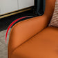 Modern Style Leather Armrest Fixed Back Upholstered Arm Chair