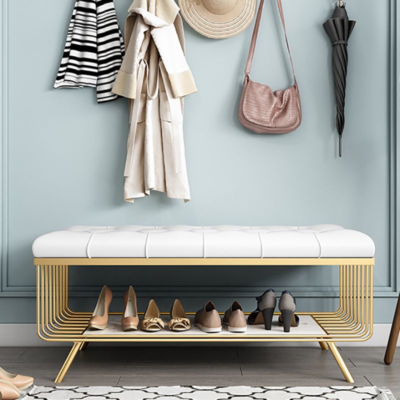 Glam 14" W Seating Bench Cushioned Solid Color Entryway and Bedroom Bench Clearhalo 'Benches' 'Chairs & Seating' 'furn' 'furn_benches' 'Furniture' 'Living Room Furniture' 1200x1200_ec81e0d4-a879-4d7e-8919-0838d9d37303