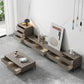 Scandinavian Wooden Media Console TV Stand 16.5" Height TV Stand with Drawers