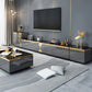 Glas- en houten tv -mediaconsole met laden Glam TV Stand Console