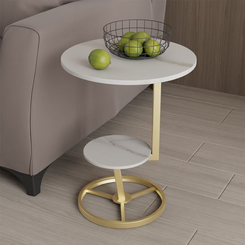 Modern Abstract Corner Table Round Slate Side End Table for Living Room Clearhalo 'Coffee & Accent Tables' 'End & Side Tables' 'end_side_tables' 'furn' 'furn_end_side_tables' 'Furniture' 'Living Room Furniture' 1200x1200_ec844f65-2789-4714-9fad-ad64a47686c8