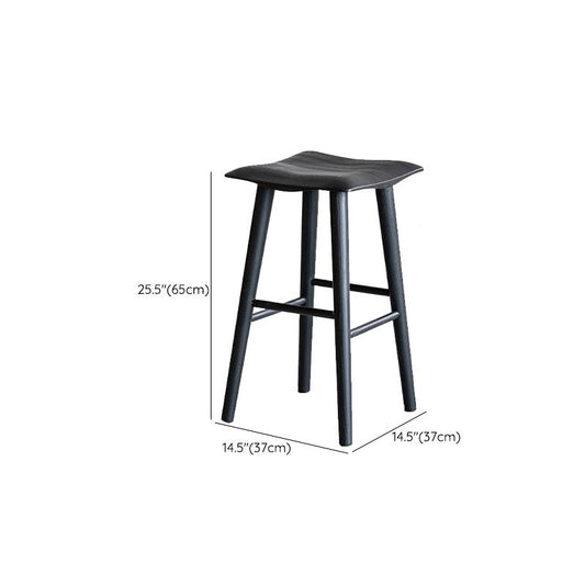 Solid Wood Dining Stools Black Armless Bar Stools with Footrest Clearhalo 'Bar Furniture' 'Bar Stools' 'bar_stools' 'furn' 'furn_bar_stools' 'Furniture' 'Kitchen & Dining Furniture' 1200x1200_ec84bd71-b6d4-4d7f-bf30-4982b4a9c56e