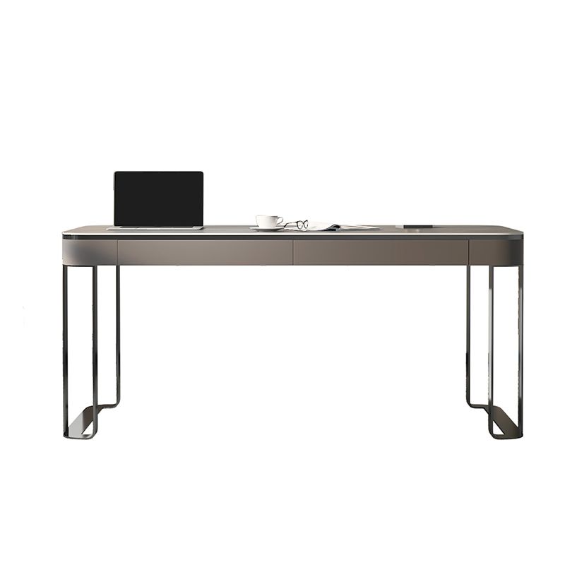 Modern Stone Curved Office Desk 29.53" Tall 2 Drawers Writing Desk Clearhalo 'furn' 'furn_office_desk' 'Furniture' 'Office Desks' 'Office Furniture' 'office_desk' 1200x1200_ec856e48-b13d-4f18-9cfb-799204726b56