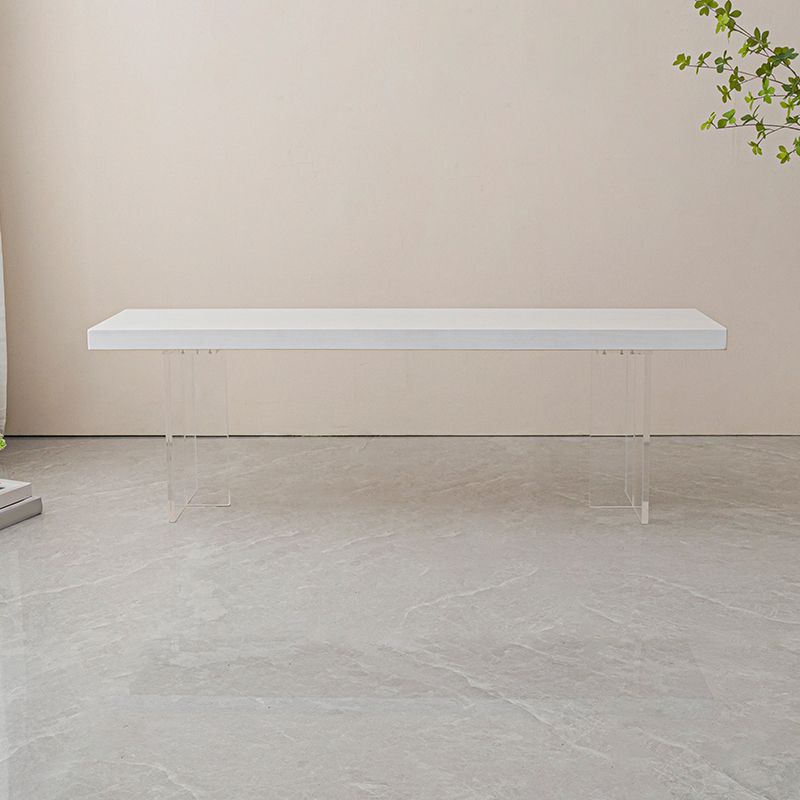 Contemporary Solid Wood Bench Brown Seating Bench with Acrylic Base Clearhalo 'Benches' 'Chairs & Seating' 'furn' 'furn_benches' 'Furniture' 'Living Room Furniture' 1200x1200_ec859960-5bfe-4cf7-bd05-b67a5e5c75c0