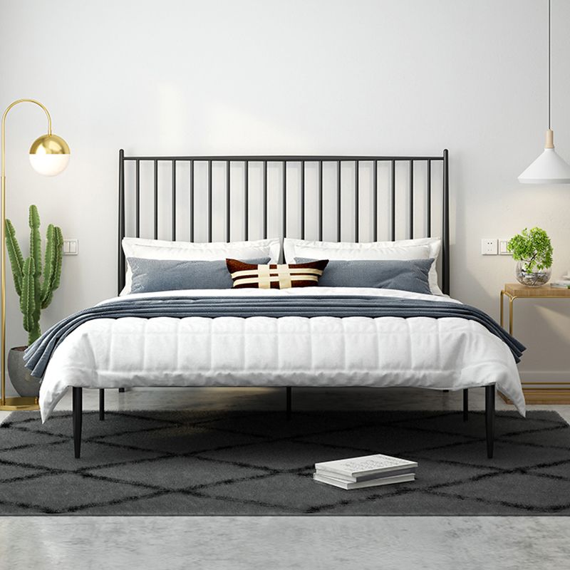Modern Style Metal Slat Standard Bed with Rectangular Headboard Clearhalo 'Bedroom Furniture' 'Beds' 'furn' 'furn_beds' 'Furniture' 1200x1200_ec88b279-7bb8-4151-8a8b-f8eb1ffd121b