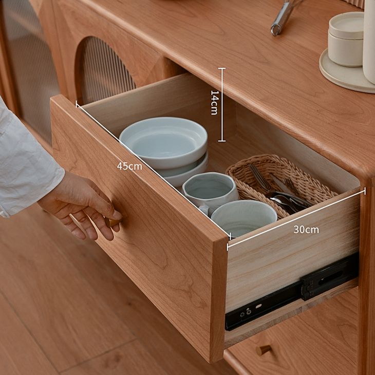 Portes en verre modernes table de buffet table de buffet en pin avec tiroirs pour la cuisine