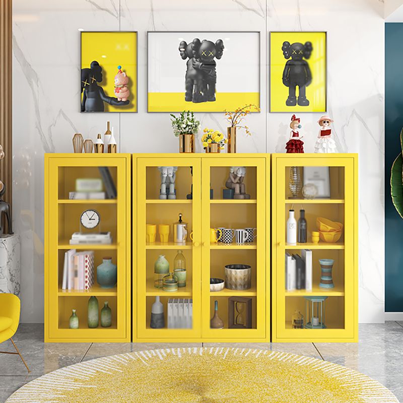 Steel Dining Room Sideboard Cabinet Modern Server Cabinet with Storage and Two Doors Clearhalo 'buffet_sideboard' 'Buffets & Sideboards' 'Furniture' 'furniture_buffet_sideboard' 'Kitchen & Dining Furniture' 1200x1200_ec8a23a4-f7b0-42c1-8f89-b43c42941a1c