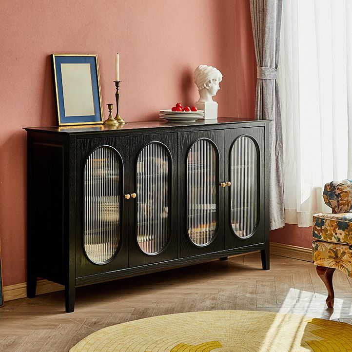 Pine in legno soggiorno mobile sideboard mobile moderno server moderno con archiviazione e porta di vetro