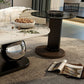 14"H Glam Coffee Table Slate Oval Pedestal Coffee Cocktail Table