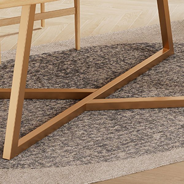 Tavolo da pranzo a base di metallo oro Tavolo da cucina per la sala da pranzo in legno massiccio