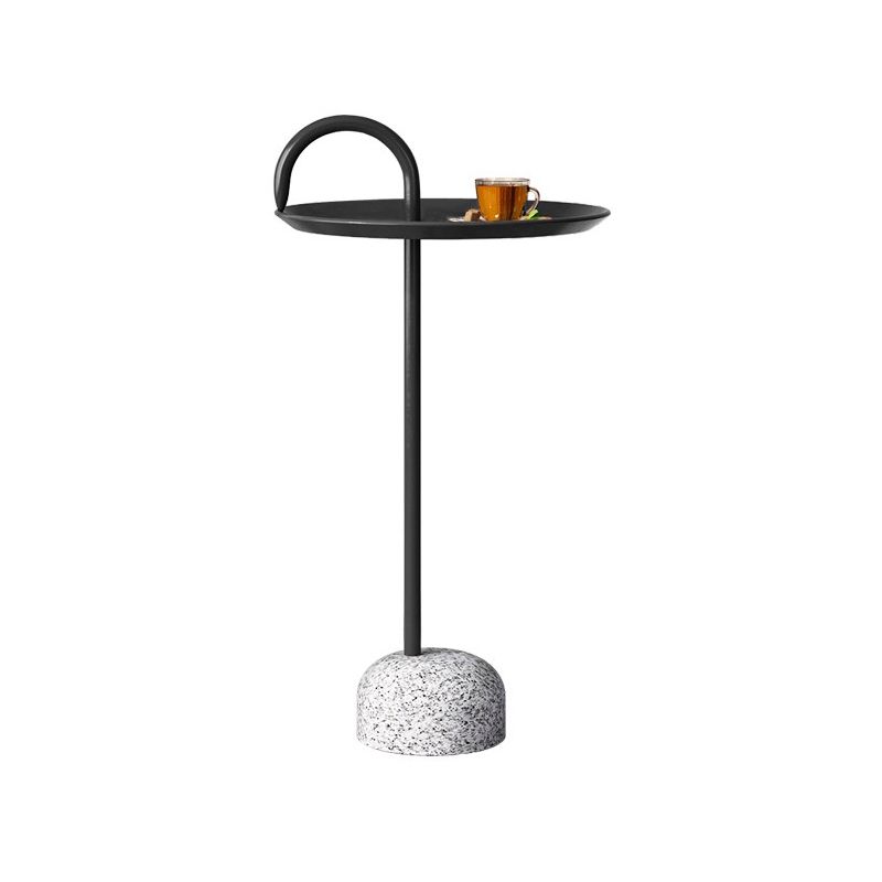 Mesa de esquina de pedestal de la mesa del lado de hierro de mediados de siglo para la sala de estar para la sala de estar