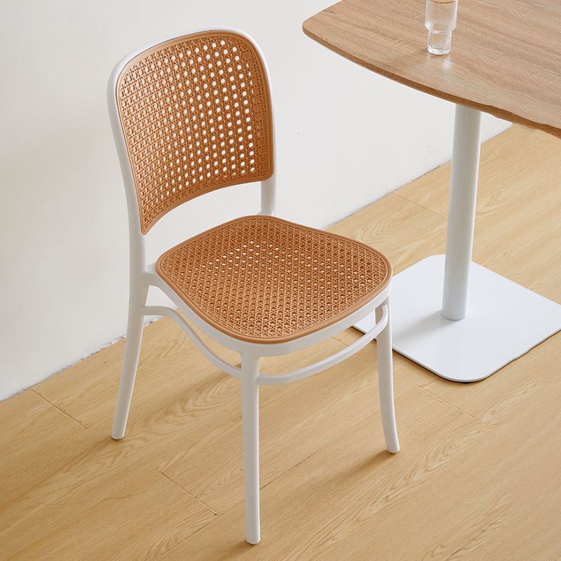 Contemporary Style Kitchen Chairs Dining Armless Side Chairs with Plastic Legs