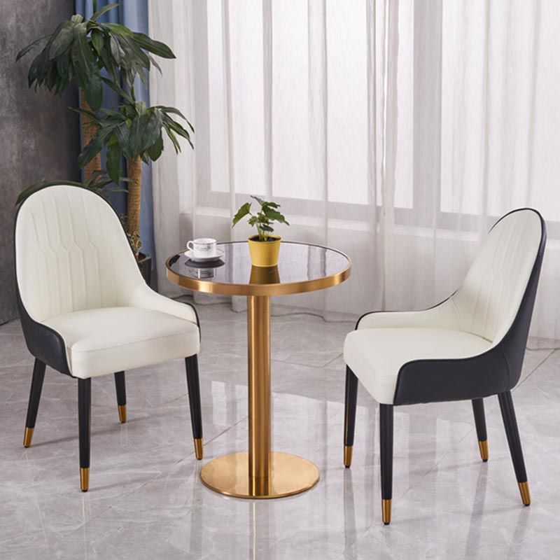 Glam Dining Set Stone 1/3/4 Pieces Dining Round Furniture for Home Clearhalo 'Dining Room Sets' 'Dining Tables & Seating' 'dining_room_set' 'furn' 'furn_dining_room_set' 'Furniture' 'Kitchen & Dining Furniture' 1200x1200_ec8dfbd8-5d49-4f56-ae7f-2439474aac5c