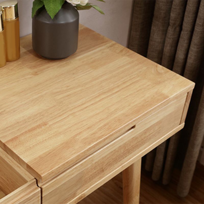 Nordic Flip-Top Vanity Dressing Table Set with Stool 1-Drawer Wood Vanity Table Clearhalo 'Bedroom Furniture' 'furn' 'furn_makeup_vanities' 'Furniture' 'Makeup Vanities' 'makeup_vanities' 1200x1200_ec8efde4-e5cc-4377-8255-ffe1071ae58e