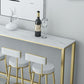 Glossy White Marble Top Bar Table Glam Pub Table with Metal Frame Clearhalo 'Bar Furniture' 'Bar Tables' 'bar_tables' 'furn' 'furn_bar_tables' 'Furniture' 'Kitchen & Dining Furniture' 1200x1200_ec90a7fd-34e3-458a-bb90-3de26045f0a0