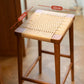 Backless Dining Stools Rectangle Armless Bar Stools with Wood Base