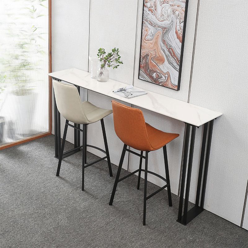 Indoor Stone and Metal Event and Cocktail Table Industrial Sled Counter Table Clearhalo 'Bar Furniture' 'Bar Tables' 'bar_tables' 'furn' 'furn_bar_tables' 'Furniture' 'furniture_bar_tables' 'Kitchen & Dining Furniture' 1200x1200_ec963df1-03af-44e0-aff0-cd65aa973244
