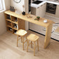 Table de bar en bois de style Glam, ensemble de 1/2/3 pièces de table de bar rectangulaire pour un usage domestique