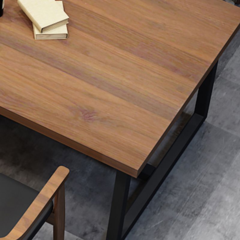 Industrial Solid Wood Table for Restaurant Dining Table with Trestle Base Clearhalo 'Dining Tables & Seating' 'Dining Tables' 'dining_table' 'furn' 'furn_dining_table' 'Furniture' 'furniture_dining_table' 'Kitchen & Dining Furniture' 1200x1200_ec9784db-423d-429a-b213-950b1837ed30