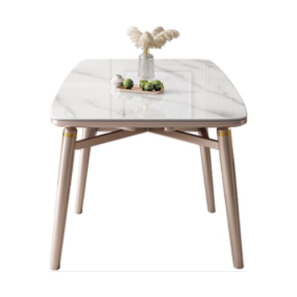 Pieds en caoutchouc de table à manger rectangulaire en pierre pliable pour salle à manger