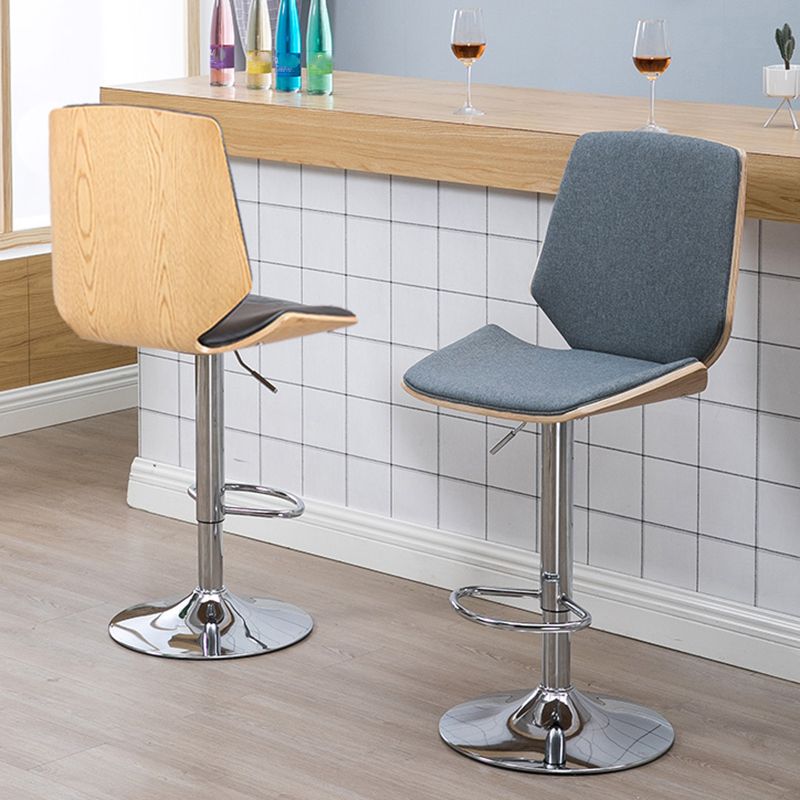 Contemporary Swivel Adjustable Height Bar Stool Indoor Bar Stool with Full Back Clearhalo 'Bar Furniture' 'Bar Stools' 'bar_stools' 'furn' 'furn_bar_stools' 'furniture_bar_stools' 'Kitchen & Dining Furniture' 'kitchen&dining_furn' 'kitchen' 'kitchen_furn' Furniture' 1200x1200_ec9816b6-eaa2-4c87-817e-3c996cc74005