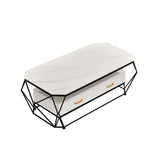 Tavolino geometrico in ardesia 2 cassetti Tavolo da cocktail - 17,7 "H