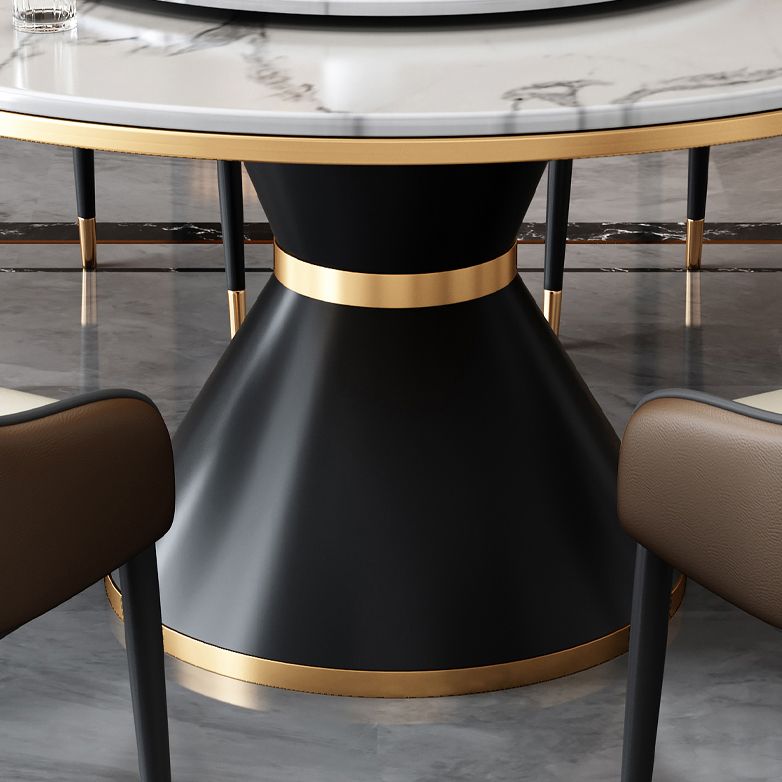 Glam Standard Marble Dining Table Round Shape Kitchen Dining Table with Pedestal Base Clearhalo ' dining_table' 'Dining Tables & Seating' 'Dining Tables' 'furn' 'furn_dining_table' 'Furniture' 'furniture_dining_table' 'Kitchen & Dining Furniture' 'kitchen&dining_furn' 'kitchen' 'kitchen_dining_table' 1200x1200_ec9a120e-f2bf-4eae-8234-02140f1393a6