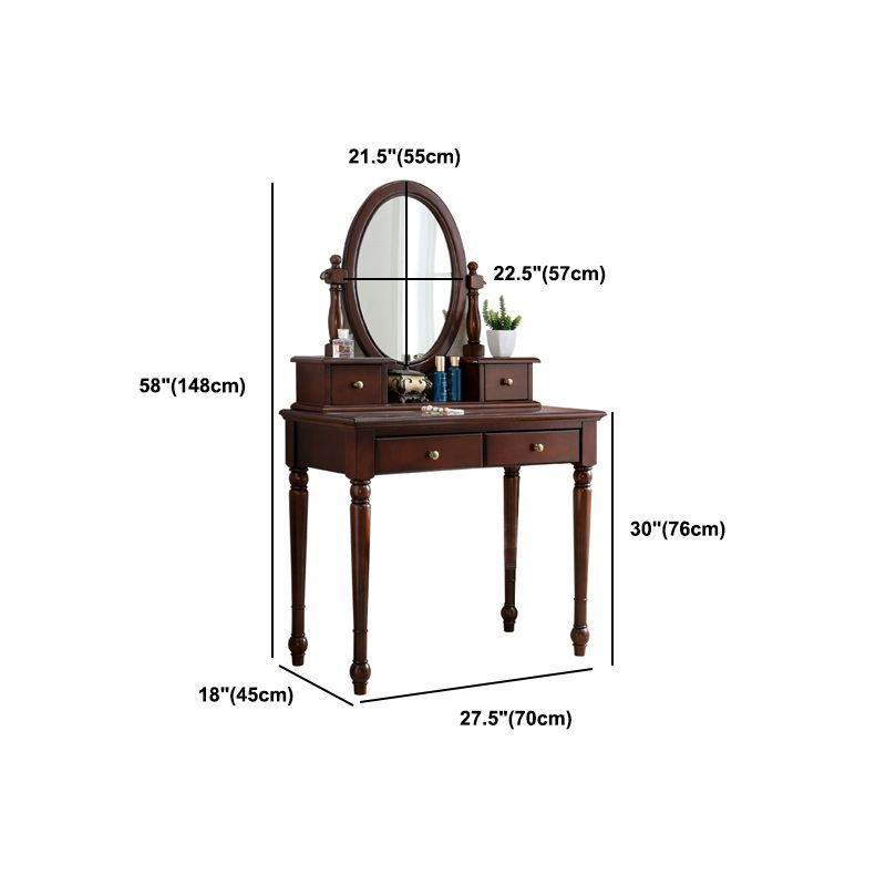 Brone Makeup Table With Drawers 17.71" W x 58.26" H for Bedroom