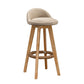 Nordic Indoor Low Back Barstool Swivel Rubberwood Tall Stool with Upholstered Clearhalo 'Bar Furniture' 'Bar Stools' 'bar_stools' 'furn' 'furn_bar_stools' 'Furniture' 'furniture_bar_stools' 'Kitchen & Dining Furniture' 1200x1200_ec9b44c0-e475-45a8-9a63-0edcb1db764a