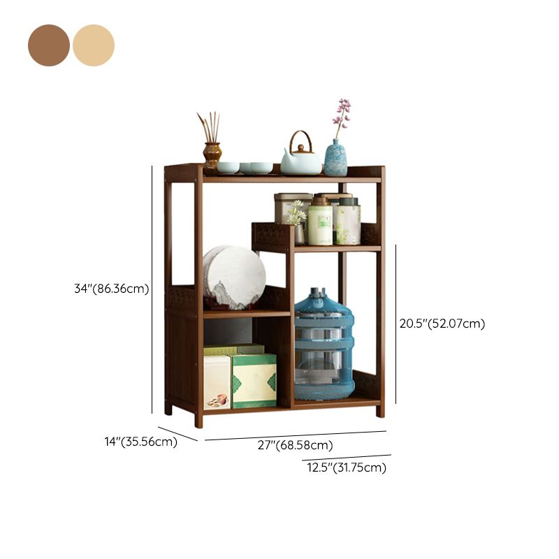 Tavolo in stile contemporaneo tavolino accento in legno a doppio livello con scaffale