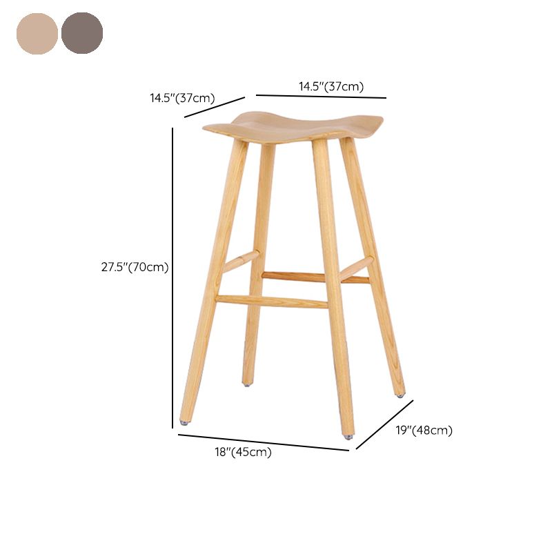 Contemporary 27.5-inch Ash Solid Wood Bar Stool with Footrest Clearhalo 'Bar Furniture' 'Bar Stools' 'bar_stools' 'furn' 'furn_bar_stools' 'Furniture' 'Kitchen & Dining Furniture' 1200x1200_ec9ee8c5-96d0-45e7-911b-d2e5c59475b2