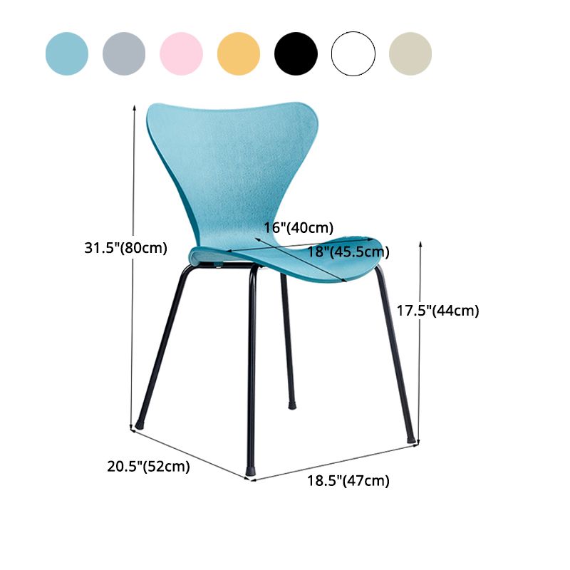 Contemporary Metal Dining Chairs Dining Armless Side Chair for Kitchen Clearhalo ' kitchen&dining_furn' 'Dining Chairs' 'Dining Tables & Seating' 'dining_chair' 'furn' 'furn_dining_chair' 'Furniture' 'furniture_dining_chair' 'Kitchen & Dining Furniture' 'kitchen' 1200x1200_ec9eef52-8892-4d06-9ebb-e3d4fca3604a