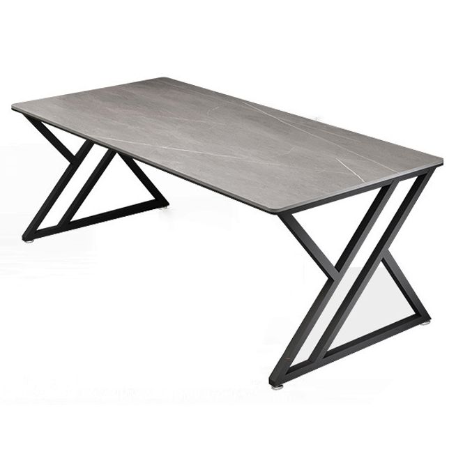 29.53" H Contemporary Office Desk Antique Finish Computer Desk with Metal Legs Clearhalo 'furn' 'furn_office_desk' 'Furniture' 'Office Desks' 'Office Furniture' 'office_desk' 1200x1200_ec9fefc5-81fd-4ebd-abb1-7ba5c455dbaf