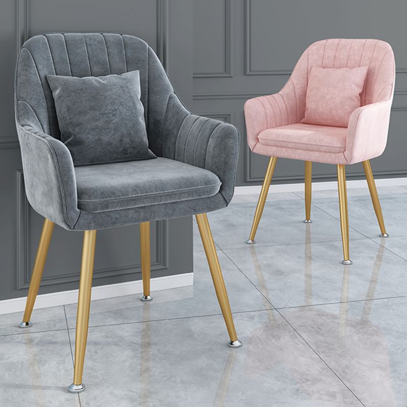 Scandinavian Style Metal Dining Chair Bedroom Solid Back Dining Arm Chairs Clearhalo ' kitchen&dining_furn' 'Dining Chairs' 'Dining Tables & Seating' 'dining_chair' 'furn' 'furn_dining_chair' 'Furniture' 'furniture_dining_chair' 'Kitchen & Dining Furniture' 'kitchen' 1200x1200_ec9ff45a-4181-4ccd-be46-6d30b2cf4f5d