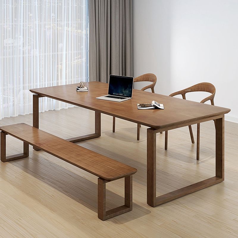 Rectangular Shaped Office Conference Tables Wood Writing Desk in Brown Clearhalo 'furn' 'furn_office_desk' 'Furniture' 'Office Desks' 'Office Furniture' 'office_desk' 1200x1200_eca0cd6f-7f68-4590-95b1-3d9b0f9d0296