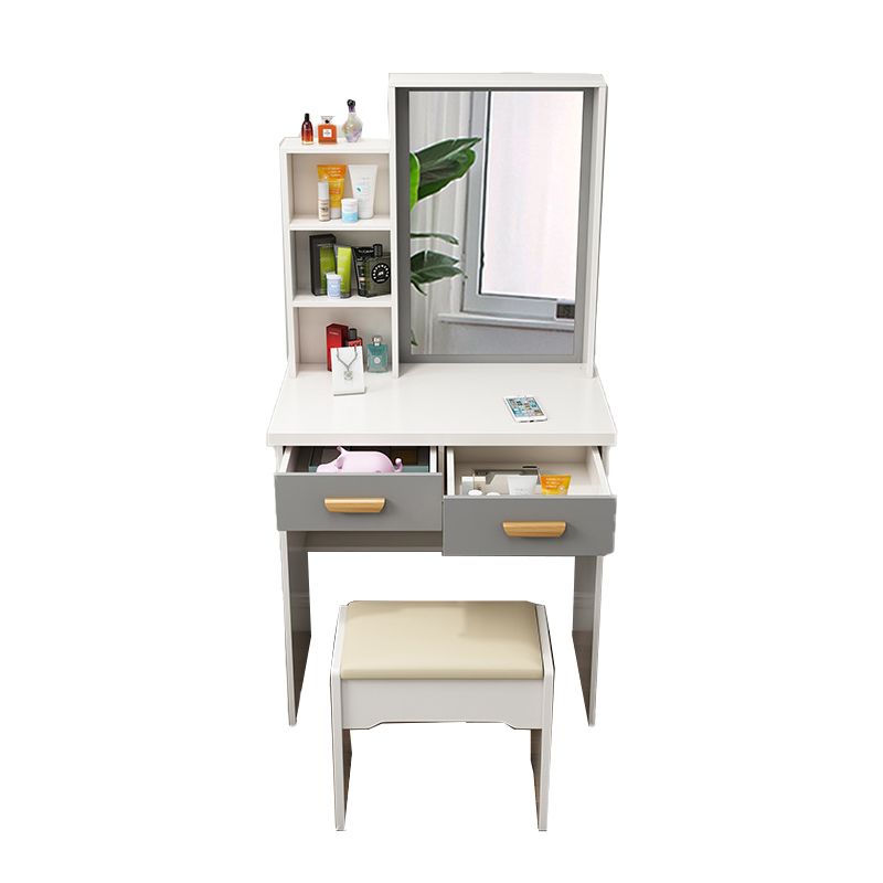 Houten ijdelheid tafel met 1 opberglade make -uptafel met spiegel