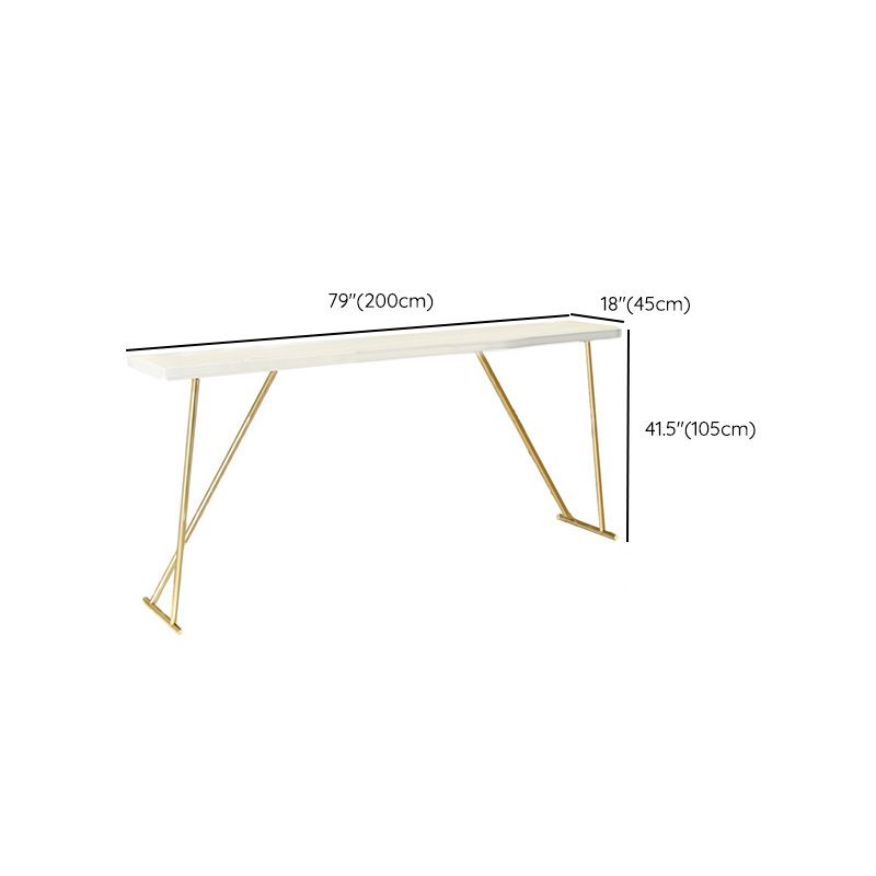 Mesa Glam con altura de barra y base dorada Mesa de bar con tablero de 41,3 pulgadas de altura