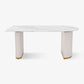 Contemporary Sintered Stone Dining Table Heteromorphic Shape Table with Double Pedestal Clearhalo ' dining_table' 'Dining Tables & Seating' 'Dining Tables' 'furn' 'furn_dining_table' 'Furniture' 'furniture_dining_table' 'Kitchen & Dining Furniture' 'kitchen&dining_furn' 'kitchen' 'kitchen_dining_table' 1200x1200_eca6af5b-4666-4f25-989d-eaa04f146502